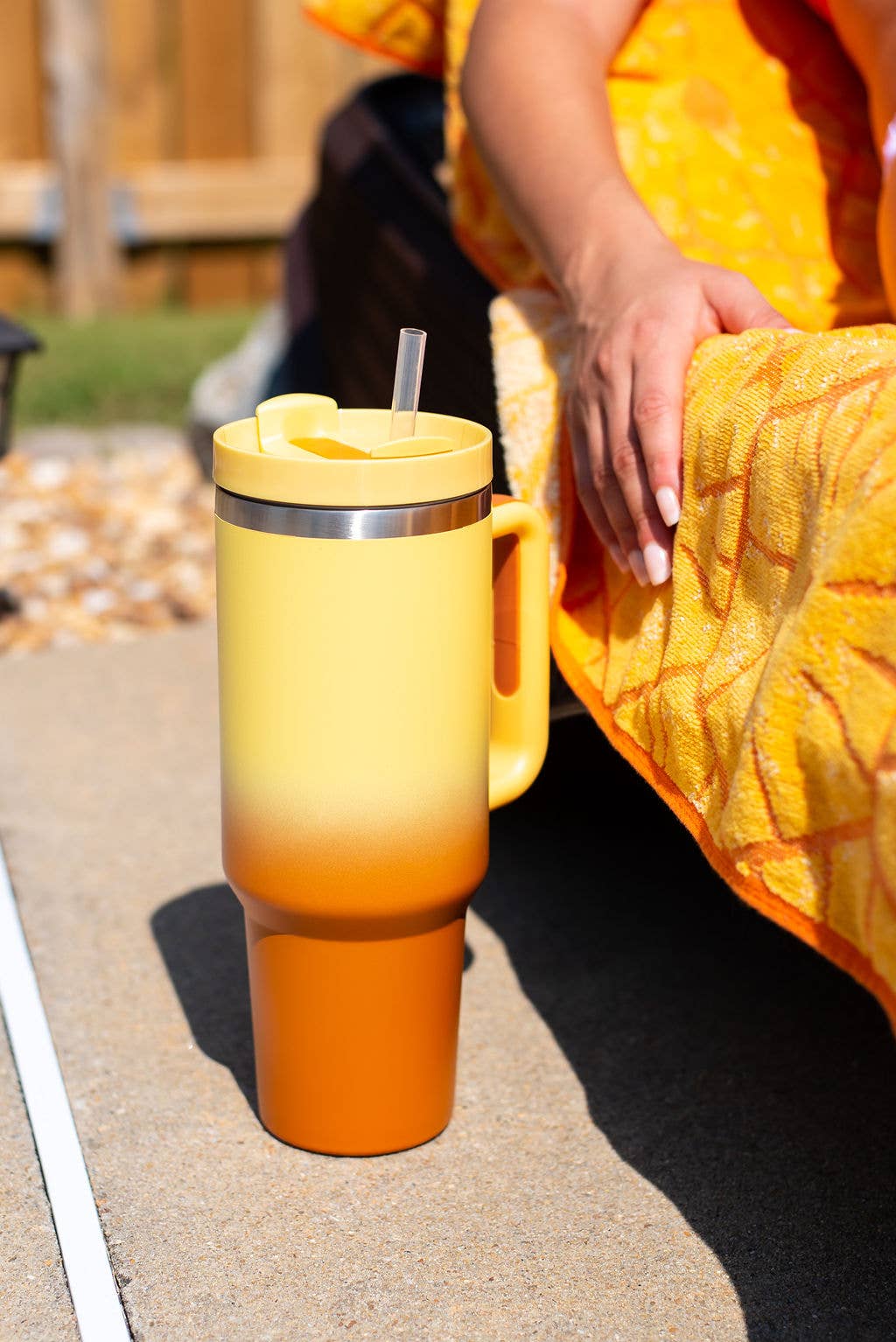The Sunset Jade 40oz Stainless Steel Quencher/Tumbler