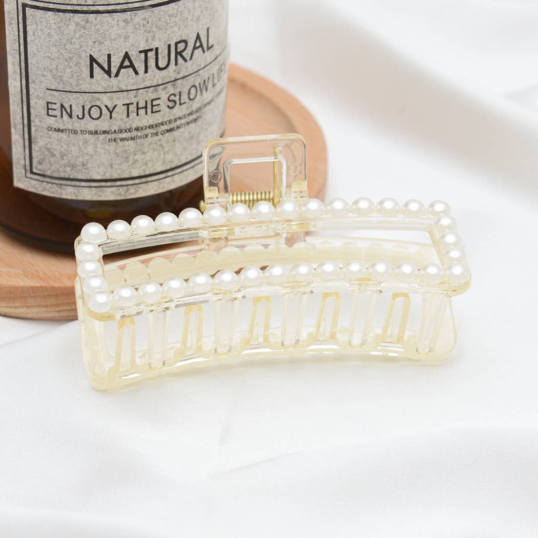 Elegant Pearl Acrylic Hair Claw Clip