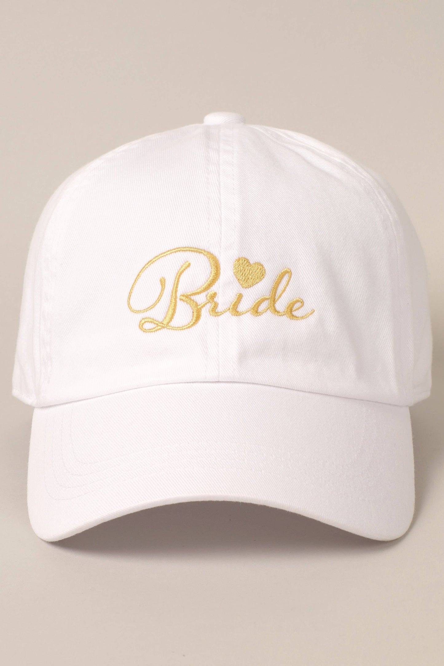 Bride Lettering w Heart Embroidery Baseball Cap