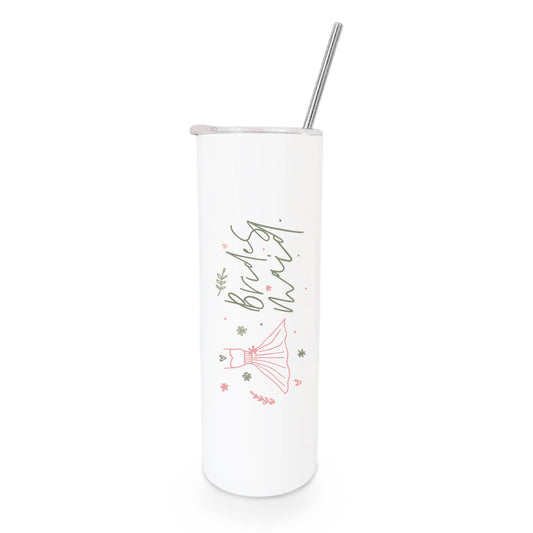 Floral Bridesmaid Skinny Stainless Steel Wedding Tumbler