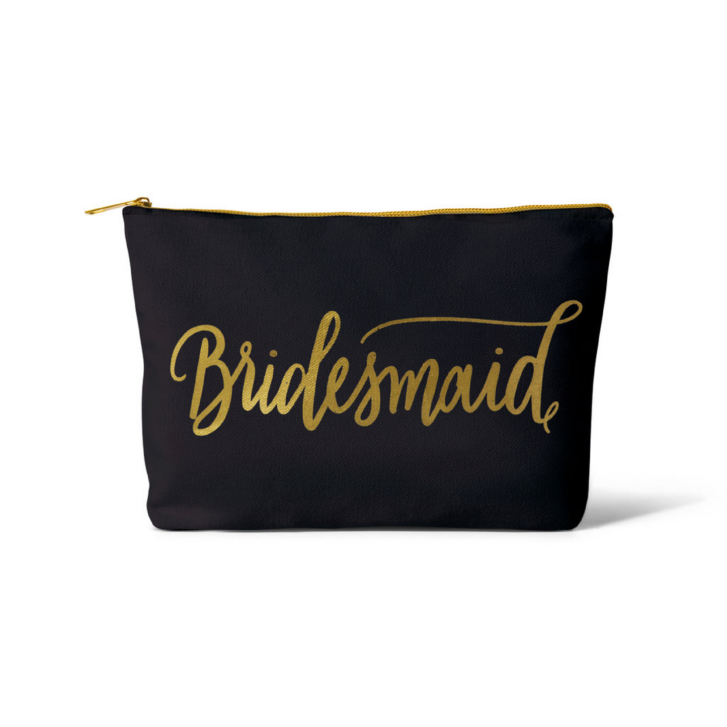 Black Bridesmaid Makeup Bag in Canvas